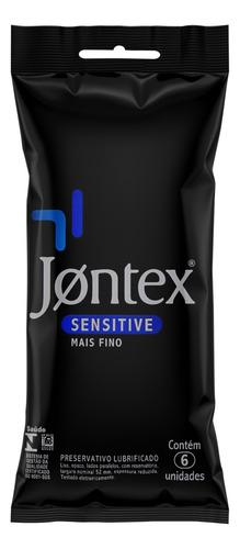 Preservativo Lubrificado Sensitive Jontex Pacote 6 Unidades