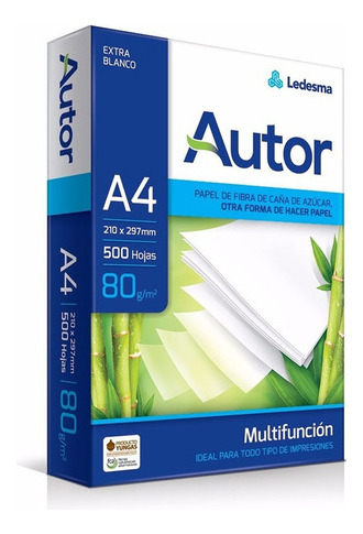 Resmas Autor Ledesma A4 80 Grs Caja X 10 Unidades