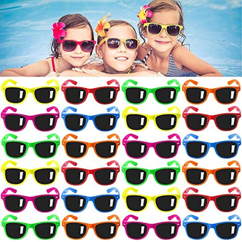 Paquete De 24 Gafas De Sol De Neón Para Niños Y Niñas