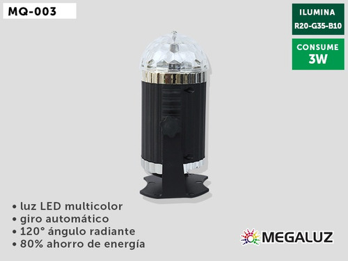 Cañon De Luces Led Rgb Foco Giratorio Multicolor 3w 6 Piezas