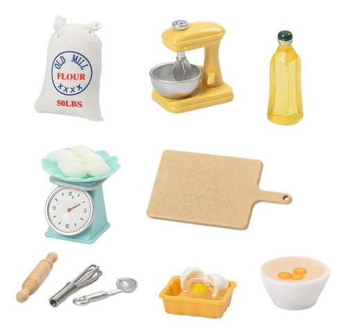 / Juego De Cocina En Miniatura Para Casa De Muñecas Juego