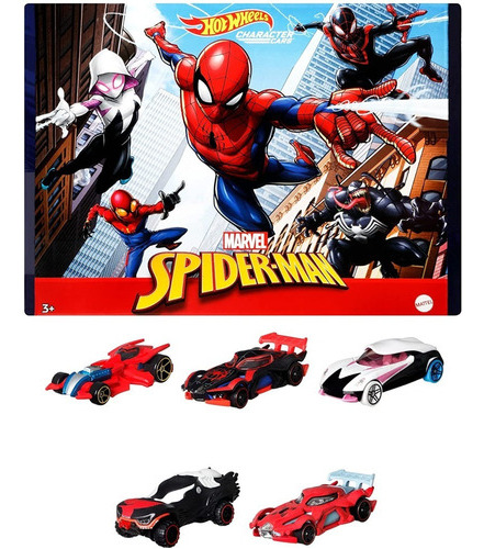 Hot Wheels Marvel Spider-man Character Cars 5-pack De Vehic