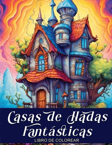 Casas De Hadas Fantásticas: Un Libro Para Colorear Que Mezcl