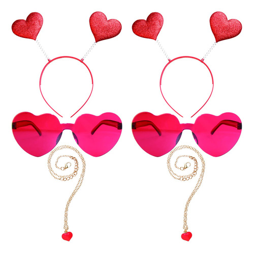 Beelittle Valentine`s Day Red Glitter Head Boppers Y Valenti