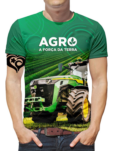 Camiseta Agro Masculina Blusa Agricultura Brasil Pecuaria