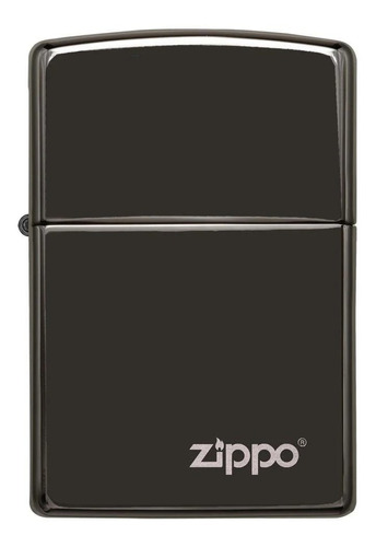 Zippo High Polish Black Logo - 24756zl