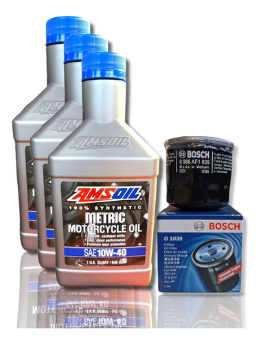 Kit Mantencion Yamaha Mt03 R3 Aceite Amsoil 10w40 + Filtro
