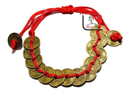 Pulsera Monedas Chinas Hilo Rojo Proteccion Amuleto