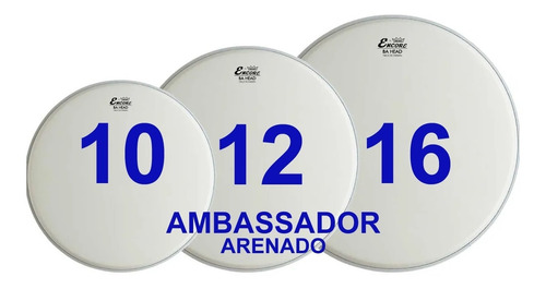 Tom Pack Remo Ambassador Set Parche 10/12/16 Arenado Coated