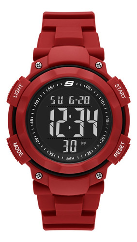 Reloj Hombre Skechers Sr1177 De Poliuretano Rojo Fondo Pantalla Positiva