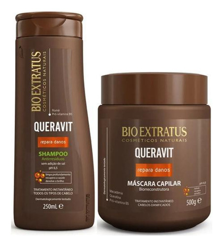 Kit Queravit Shampoo Antirresíduos 250ml + Mascara 500ml