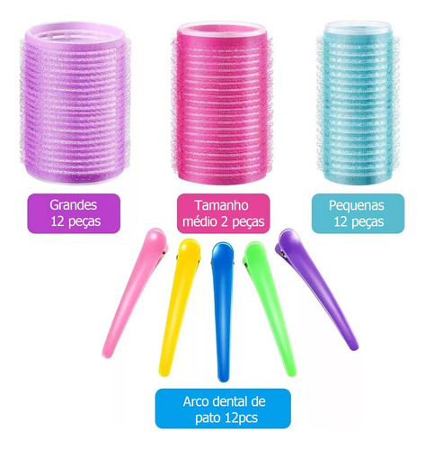 48 Peças Para Modelagem De Cabelo Com Velcro Com Clip