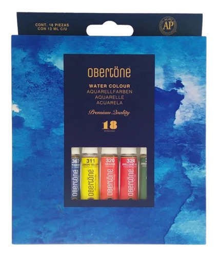 Pintura Acuarela Obertone Set Con 18 Piezas Tubo De 12ml