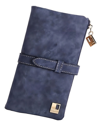 Moderna Billetera Cartera Monedero Cuero Sintético Dama Color Gris/sintético