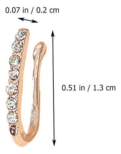 Set De 6 Modernos Anillos Nasales Con Clip En Forma De U