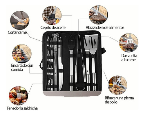 Bbq Tools Set Rabbitstorm- Set De 18 Utensilios Y Cubiertos