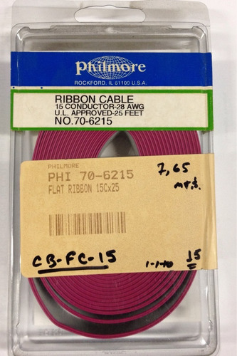 Cable Plano 15 Conductores Calibre 28 Philmore 70-6215 Fc 15