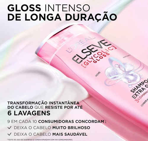 Kit Elseve Glycolic Gloss Shampoo + Condicionador 200ml