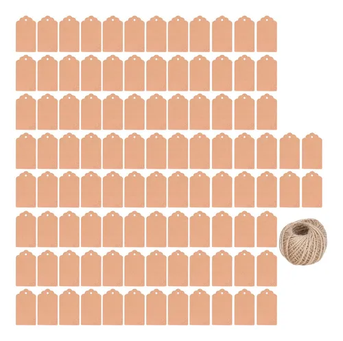 * 100 Etiquetas Para Ropa, Papel Kraft De Doble Cara, Para