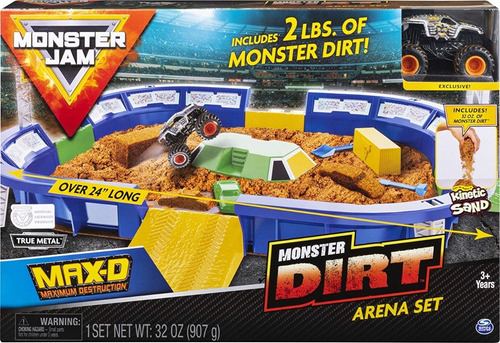 Monster Jam Metal Dirt Max D Máximum Destrucción Arena Set 