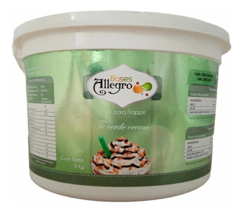 Base En Polvo Para Frappé Sabor Te Verde Cream 3 Kg