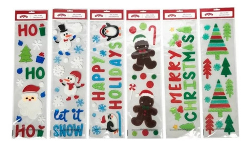 Pack 2 Gel Clings Navideños Holiday Time