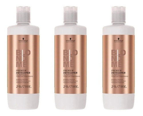 Blondme X 3 Revelador Schwarzkopf  Vol A Eleccion 1000ml C/u