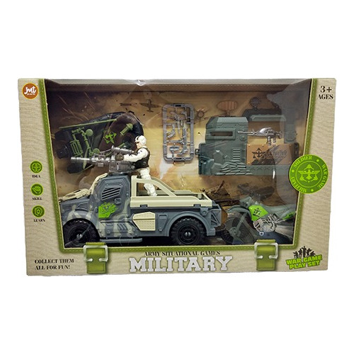 Set Militar Camioneta + Soldado Accesorios Guerra Infantil