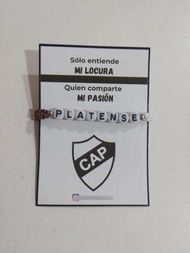 Pulsera Equipos De Futbol Clubes Artesanales Platense 0 Mm