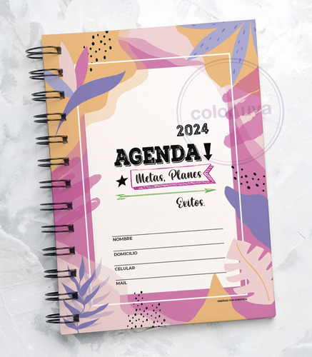  Agenda/cuaderno Color Lettering Pdf Para Coser O Anillar 