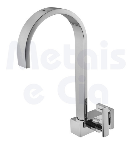 Torneira Cozinha Parede Quadrada Super Luxo Slim Fria