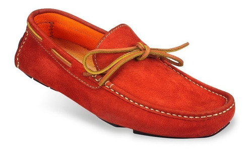 Mocasín Zapato De Hombre 100% Cuero Color Rojo  Envio Gratis