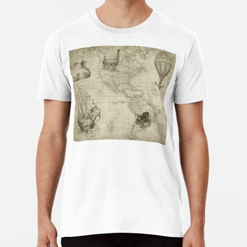 Remera Vintage Viejo Mapa Retro América World Travel Algodon