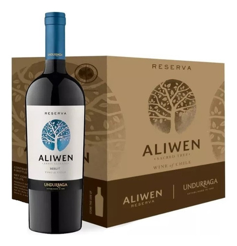 Vino Aliwen Reserva Merlot 750ml 6 Unidades