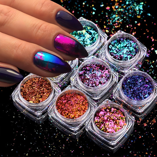 Glitter Encapsulado Flocado Para Unhas 24 Lindas Cores 24un