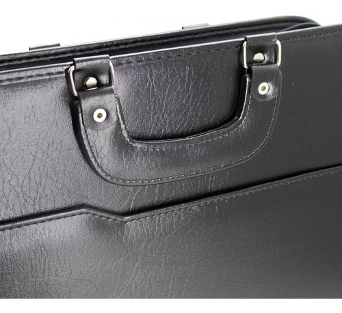 Maleta Executiva Em Couro Sintético Para Notebook 15 Cor Preto