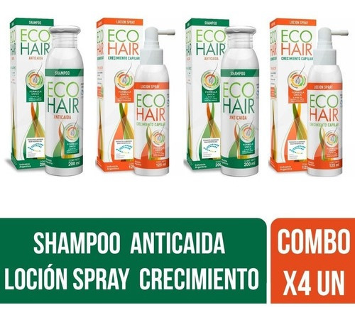 Ecohair Shampoo Anticaída X2 +loción Crecimiento Cabello X2 