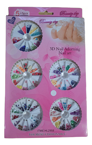 Uñas 3d! Set Decoración Motivos Surtidos! Souvenir Spa Nenas