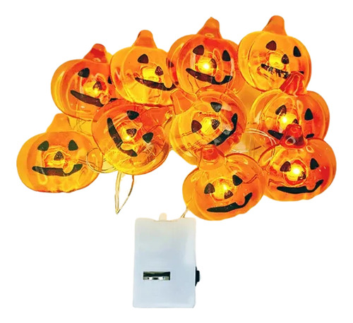 Serie De Luces 1m 10led Decoracion Halloween Calabazas