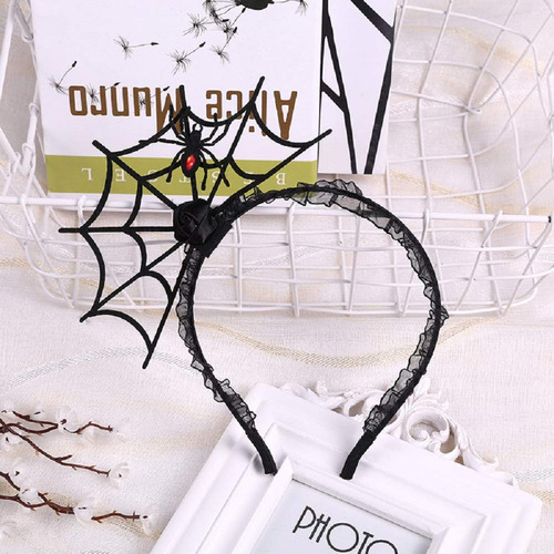 Diadema De Araña Diseño Telaraña Para Halloween Fiesta