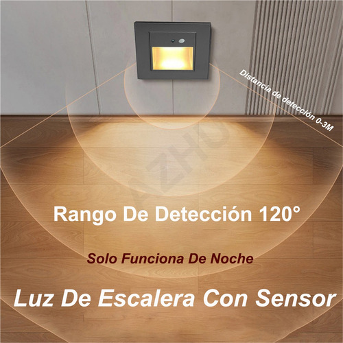 4pcs De Escalera 1.5w Empotrable Foco Con Sensor Movimiento