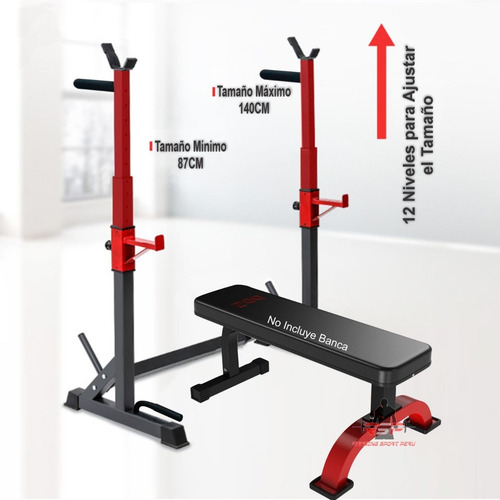 Imagen 3 de 8 de Rack Squat Premium Soporte Sentadilla - Fondos - Pecho Gym