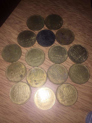 Lote De 16 Monedas De 10 Pesos 1976 1977 1978