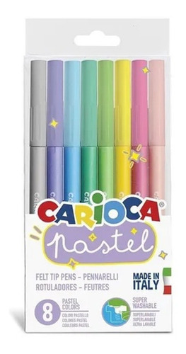 Marcadores Pastel Carioca X8 Colores Importados De Italia
