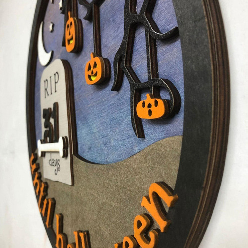 Kit De Madera Con Cuenta Regresiva Para Halloween, 1 Unidad