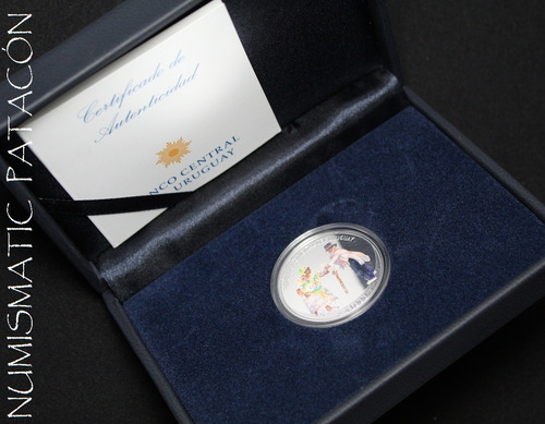 Moneda Plata Uruguay Candombe Certificado Y Estuche - Proof