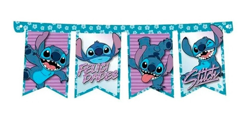 Guirnalda Banderin Feliz Cumpleaños Stich