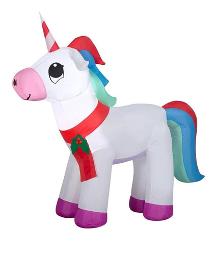 Imagen 1 de 4 de Inflable Navidad Unicornio Led 1.07 Mts