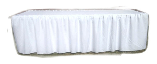 Mantel Bambalina Para Mesa De 2.4 Mts. 5 Piezas Blancas