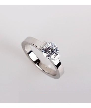 Elegante Anillo Solitario Moda Titanium Talla 7